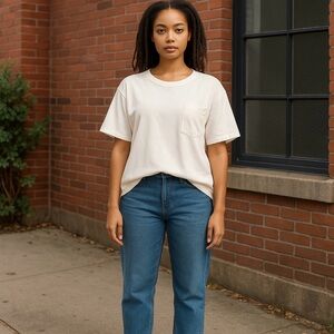 Classic Short Sleeve Pocket Tee in Cream